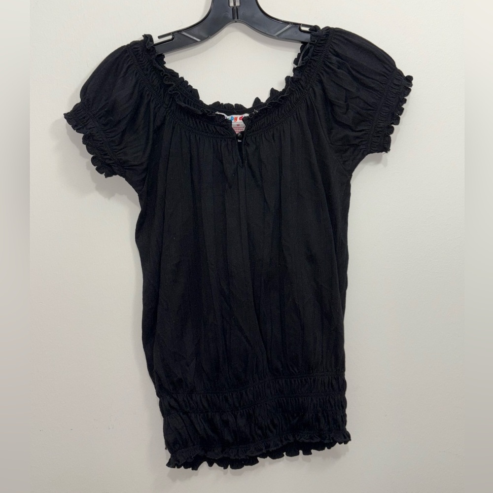 Black off the shoulder top